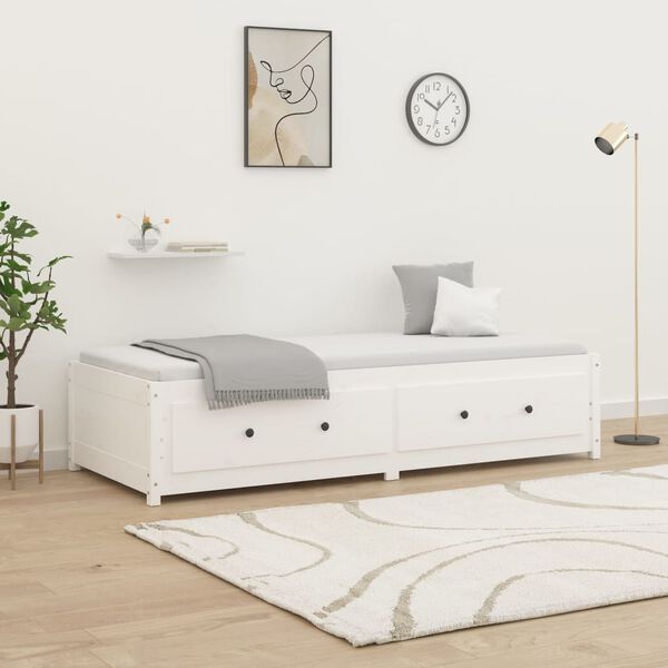 vidaXL Lit de jour sans matelas blanc 80x200 cm bois de pin massif