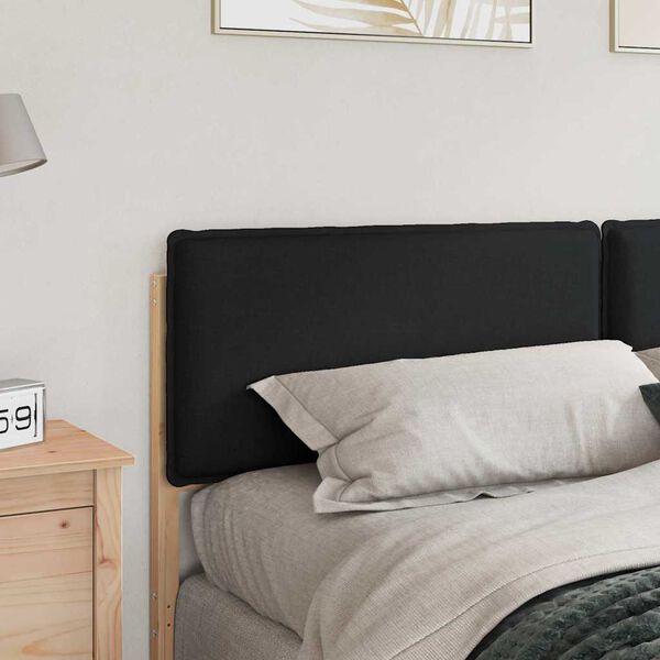 vidaXL T&ecirc;te de lit capitonn&eacute;e Naturel et Noir 180 cm Pin massif