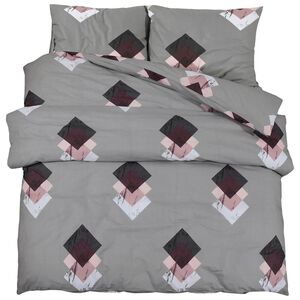 vidaXL Ensemble de housse de couette Gris 140x200 cm Coton