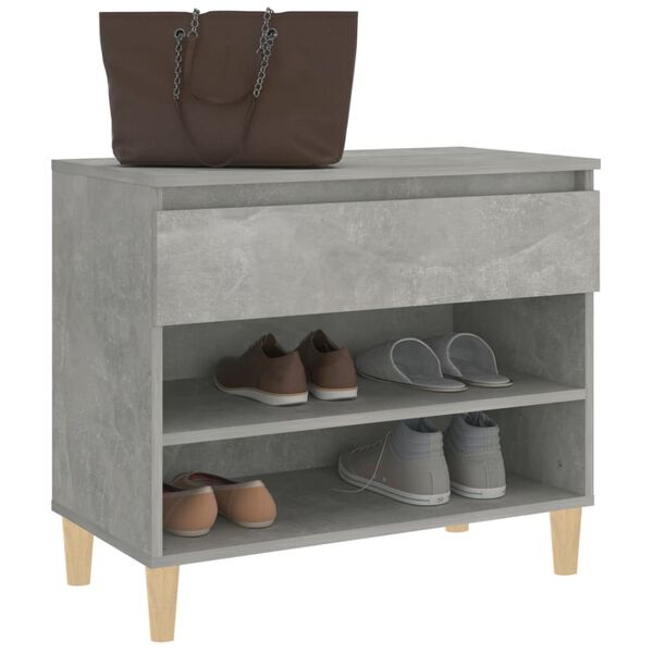 vidaXL Armoire à chaussures Gris béton 70x36x60 cm Bois d'ingénierie