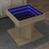 vidaXL Table basse avec LED chêne sonoma 50x50x45 cm bois d'ingénierie