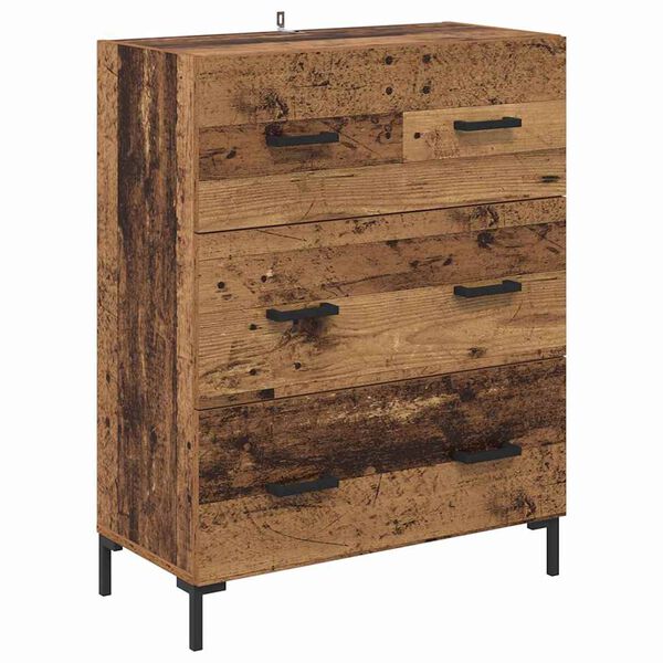 vidaXL Buffet Bois Ancien 69,5 x 34 x 90 cm Bois d'ing&eacute;nierie et fer