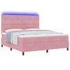 vidaXL Lit &agrave; ressort LED avec matelas Rose 180 x 200 cm Velours