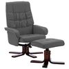 vidaXL Fauteuil inclinable avec repose-pied Gris Similicuir