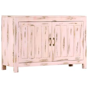 vidaXL Buffet Rose clair 110x35x70 cm Bois de manguier massif