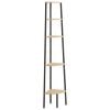 vidaXL &Eacute;tag&egrave;re d'angle 5 niveaux Marron clair et noir 45,5x31,5x180 cm