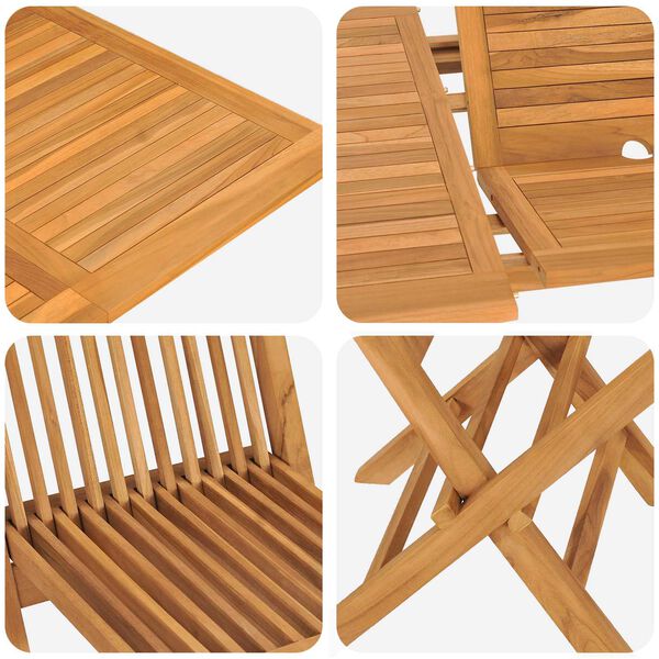 vidaXL Ensemble de salle &agrave; manger pour jardin 5 pcs Marron