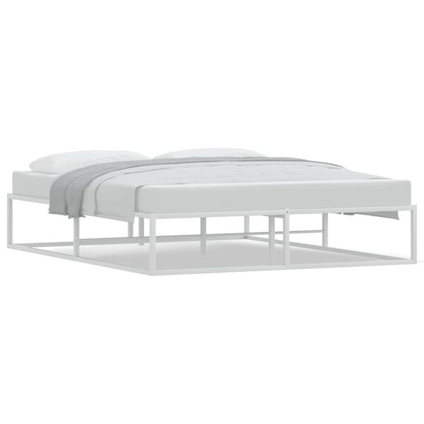vidaXL Cadre de lit sans matelas blanc 160x200 cm métal