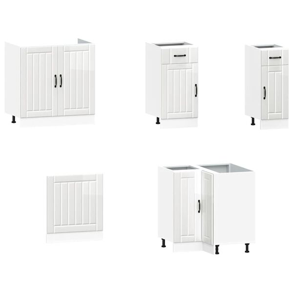 vidaXL Ensemble d'armoires de cuisine 11 pcs Lucca bois d'ing&eacute;nierie