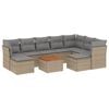 vidaXL Salon de jardin et coussins 10 pcs m&eacute;lange beige r&eacute;sine tress&eacute;e
