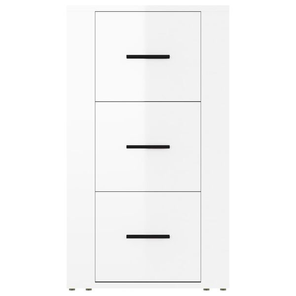 vidaXL Buffet Blanc brillant 40x33x70 cm Bois d'ing&eacute;nierie