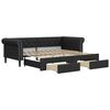 vidaXL Lit de jour avec gigogne et tiroirs sans matelas noir 90x200 cm