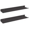 vidaXL &Eacute;tag&egrave;re flottante 2 pcs Noir 40 x 8,5 x 2,5 cm Acier