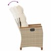 vidaXL Chaise de jardin inclinable Beige et cr&egrave;me 64 x 57,5 x 112 cm