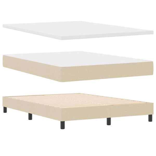 vidaXL Lit &agrave; ressorts avec matelas Cr&egrave;me 200 x 140 cm Polyester