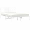 vidaXL Cadre de lit m&eacute;tal sans matelas et t&ecirc;te de lit blanc 135x190 cm