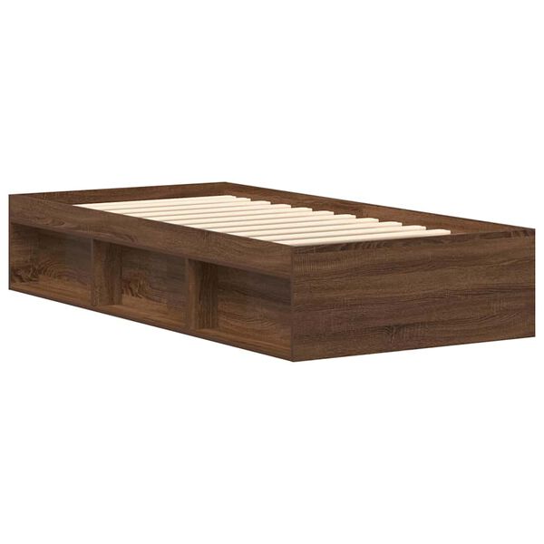 vidaXL Cadre de lit sans matelas ch&ecirc;ne marron 100x200 cm