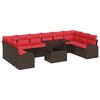 vidaXL Ensemble de canap&eacute; de jardin 11 pc 10-Nombre de places Marron