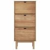 vidaXL Armoire &agrave; chaussures OTTA avec 3 tiroirs Marron Bois massif pin