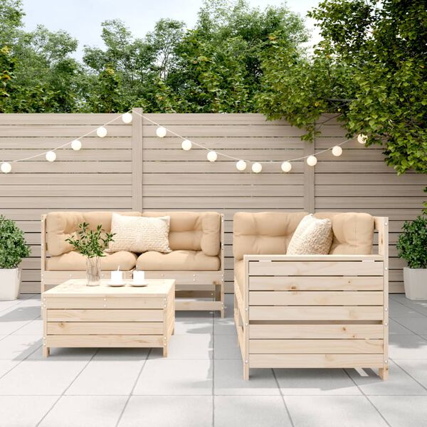 vidaXL Salon de jardin 5 pcs bois de pin massif