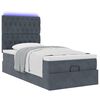 vidaXL Cadre de lit ottoman avec matelas gris foncé 100x200 cm velours
