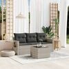 vidaXL Salon de jardin 4 pcs avec coussins gris clair r&eacute;sine tress&eacute;e