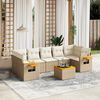 vidaXL Salon de jardin avec coussins 8 pcs beige r&eacute;sine tress&eacute;e