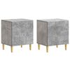 vidaXL Table de chevet 2 pi&egrave;ces Gris b&eacute;ton 43 x 34,5 x 50 cm
