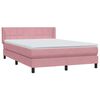vidaXL Sommier &agrave; lattes de lit avec matelas rose 140x210 cm velours