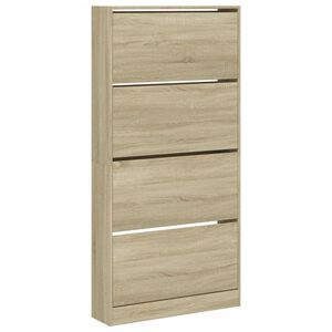 vidaXL Armoire &agrave; chaussures 4 tiroirs rabattables ch&ecirc;ne sonoma