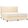 vidaXL Sommier &agrave; lattes de lit avec matelas Cr&egrave;me 200x200 cm Tissu