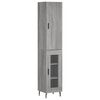 vidaXL Buffet haut Sonoma gris 34,5x34x180 cm Bois d'ing&eacute;nierie