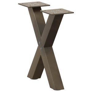 vidaXL Pieds de table basse en forme de X, 2 pi&egrave;ces, acier naturel, 30 x (30-31) cm