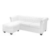 vidaXL Canap&eacute; Chesterfield en L en cuir synth&eacute;tique blanc