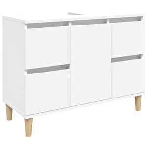vidaXL Meuble d'évier blanc 80x33x60 cm bois d'ingénierie
