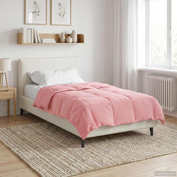 vidaXL Duvet complet toute l'ann&eacute;e Rose 140 x 200 cm Microfibre