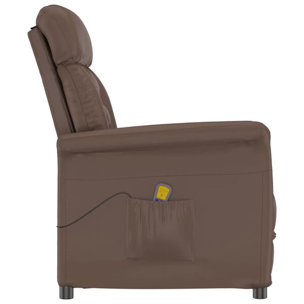 vidaXL Fauteuil de massage Marron Similicuir