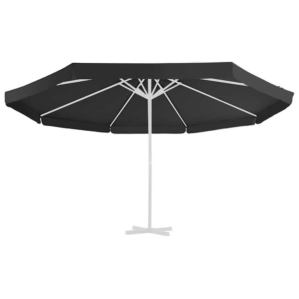 vidaXL Tissu de remplacement pour parasol d'ext&eacute;rieur Noir 515 cm