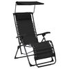 vidaXL Chaises pliables de terrasse lot de 2 Textil&egrave;ne Noir