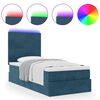 vidaXL Cadre de lit ottoman avec matelas bleu fonc&eacute; 100x200 cm velours