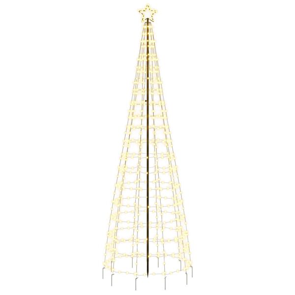 vidaXL Sapin de Noël à LED avec piquets 570 LED blanc chaud 300 cm