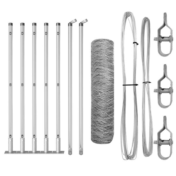 vidaXL Poteau de cl&ocirc;ture. Argent&eacute; 10 x 0,6 m (treillis de 50 mm) Acier