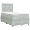 vidaXL Lit boxspring avec matelas Gris clair 120 x 190 cm Velours