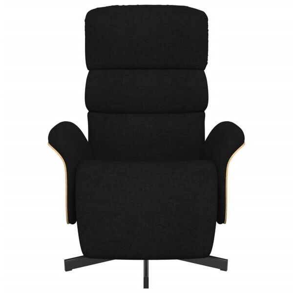vidaXL Fauteuil inclinable avec repose-pieds noir tissu