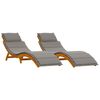 vidaXL Transat 2 pc Bois d'Acacia Massif Gris