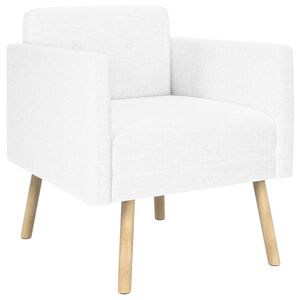 vidaXL Fauteuil d'appoint Blanc Tissu
