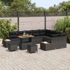 vidaXL Ensemble de canap&eacute; de jardin 12 pcs Noir Poly rotin