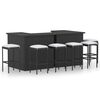 vidaXL Ensemble de bar de jardin 8 pcs et coussins Résine tressée Noir