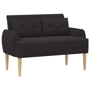 vidaXL Canap&eacute; love seat avec capitonnage en boutons Noir Boucl&eacute;