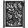 vidaXL Portail de jardin noir 100x125 cm en acier avec design ondul&eacute;